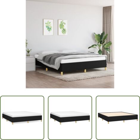 vidaXL Materasso letto -  Struttura Letto a Rete a Molle Nero 160x200 cm in Tessuto