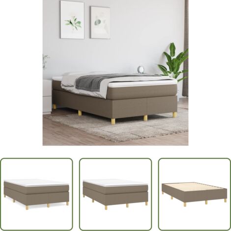 vidaXL Materasso letto -  Struttura Letto a Rete a Molle Tortora 120x200 cm Tessuto
