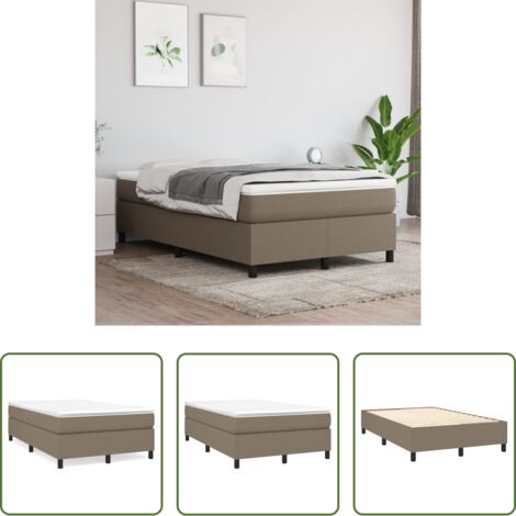 vidaXL Materasso letto -  Struttura Letto a Rete a Molle Tortora 120x200 cm Tessuto