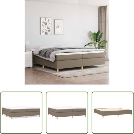 vidaXL Materasso letto -  Struttura Letto a Rete a Molle Tortora 200x200 cm in Tessuto