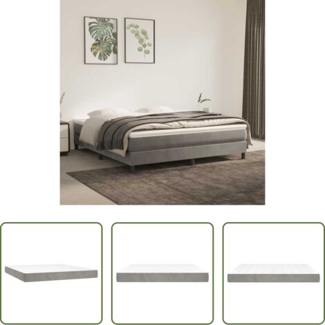 vidaXL Materasso morbido -  Materasso a Molle Insacchettate Rigidità Media Grigio Chiaro 160x210x20 cm in Velluto