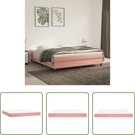 vidaXL Materasso morbido -  Materasso a Molle Insacchettate Rigidità Media Rosa 160x200x20 cm in Velluto