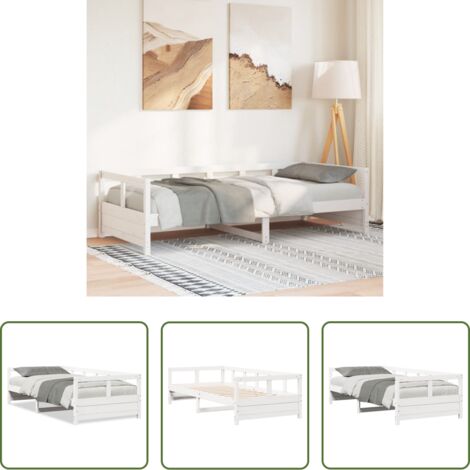 vidaXL Materasso per divano letto -  Dormeuse senza Materasso Bianca 80x200 cm Legno Massello Pino