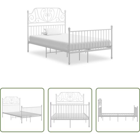vidaXL Materasso per letto -  Giroletto Bianco in Metallo 120x200 cm