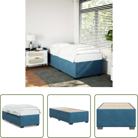 vidaXL Materasso per letto -  Giroletto Blu 80x200 cm in Velluto