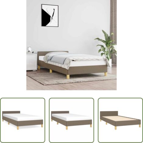 vidaXL Materasso per letto -  Giroletto con Testiera senza Materasso Tortora 80x200cm Tessuto