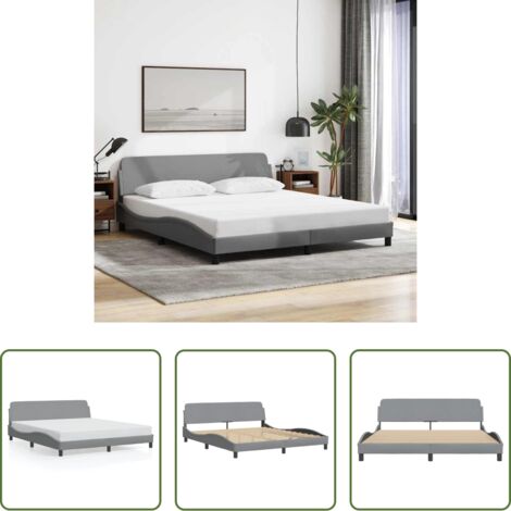 vidaXL Materasso per letto -  Giroletto Dover Grigio Chiaro 180x200 cm Tessuto