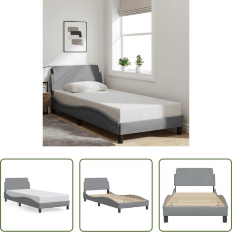 vidaXL Materasso per letto -  Giroletto Dover Grigio Chiaro 80x200 cm Tessuto