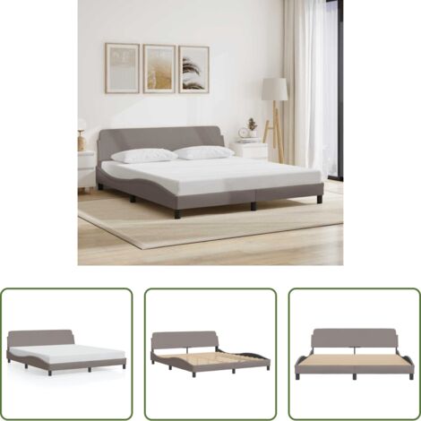 vidaXL Materasso per letto -  Giroletto Dover Tortora 180x200 cm in Tessuto