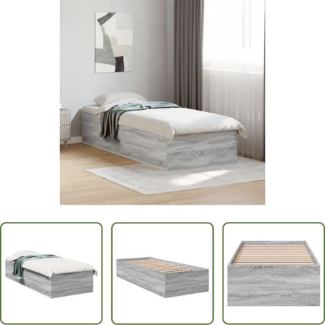 vidaXL Materasso per letto -  Giroletto Grigio Sonoma 75x190 cm in Legno Multistrato