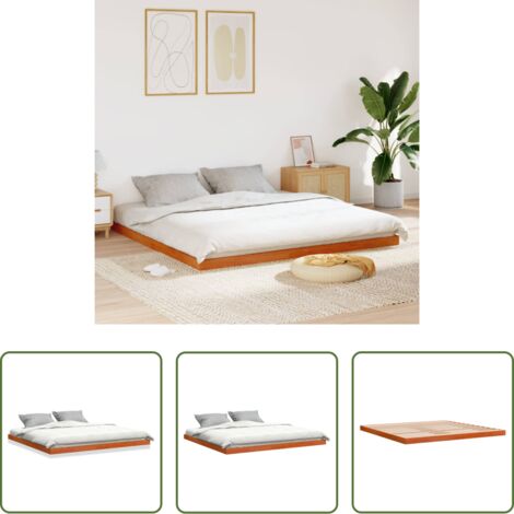 vidaXL Materasso per letto -  Giroletto Marrone Cera 180x200 cm in Legno Massello di Pino