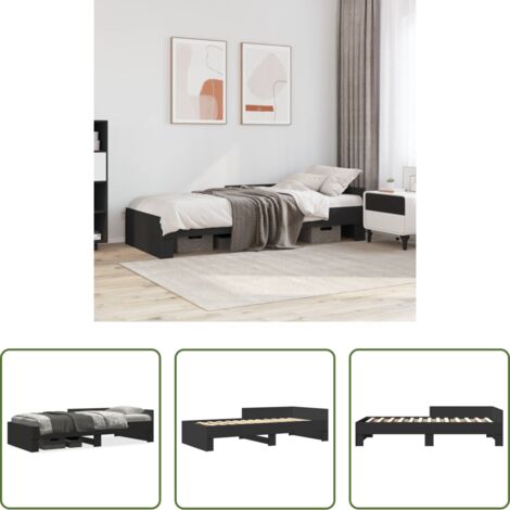 vidaXL Materasso per letto -  Giroletto Nero 75x190 cm in Legno Multistrato