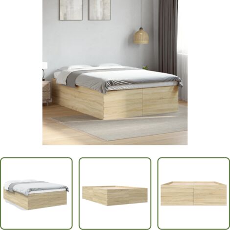 vidaXL Materasso per letto -  Giroletto Rovere Sonoma 120x200 cm in Legno Multistrato