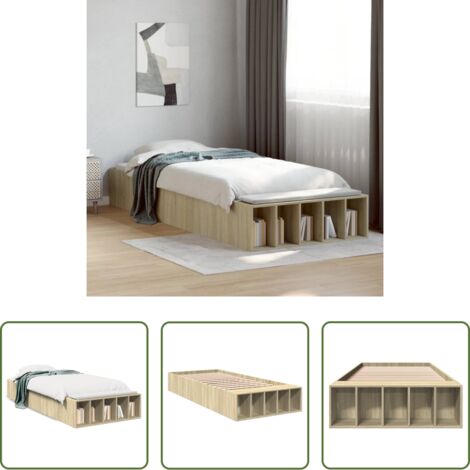 vidaXL Materasso per letto -  Giroletto Rovere Sonoma 75x190 cm in Legno Multistrato