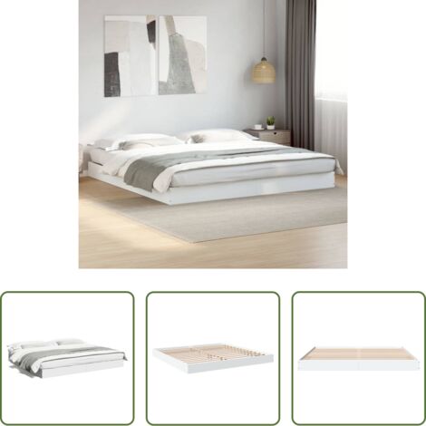 vidaXL Materasso per letto -  Giroletto senza Materasso Bianco 180x200 cm Legno Multistrato