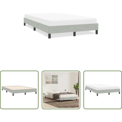 vidaXL Materasso per letto -  Giroletto senza Materasso Grigio Chiaro 120x210 cm Velluto