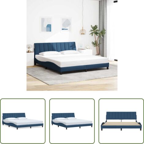 vidaXL Materasso per letto -  Giroletto senza Materasso Hanko Blu 180x200 cm in Tessuto