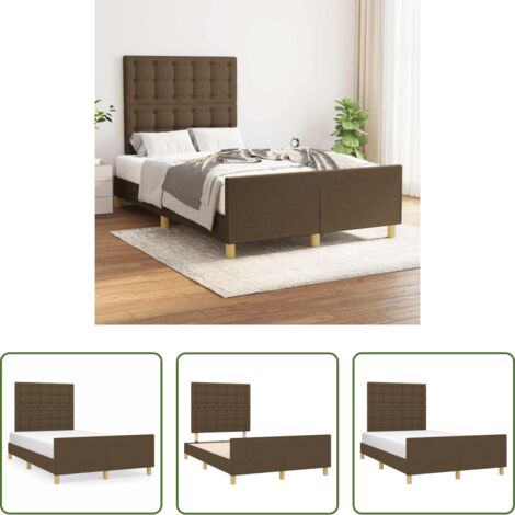 vidaXL Materasso per letto -  Giroletto senza Materasso Marrone Scuro 80x200 cm in Tessuto