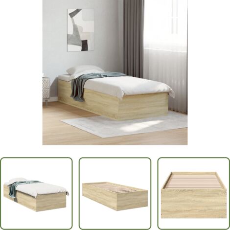 vidaXL Materasso per letto -  Giroletto senza Materasso Rovere Sonoma 75x190 cm in Truciolato