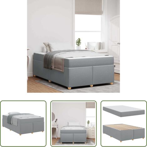 vidaXL Materasso rigido -  Struttura del letto Grigio chiaro 120 x 200 cm Tessuto