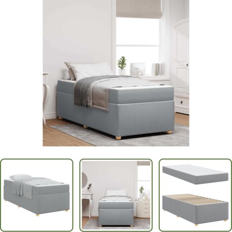 vidaXL Materasso rigido -  Struttura del letto Grigio chiaro 80 x 200 cm Tessuto