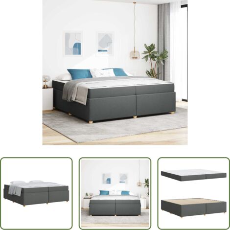 vidaXL Materasso rigido -  Struttura del letto Grigio scuro 200 x 200 cm Tessuto