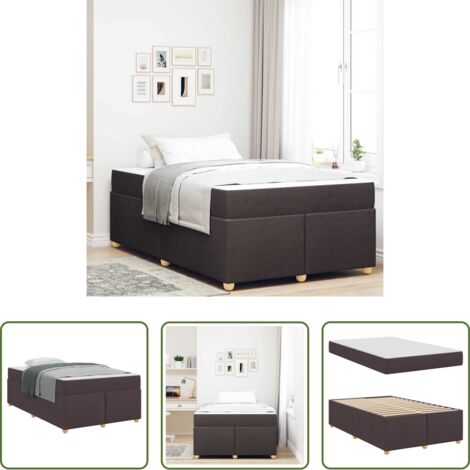 vidaXL Materasso rigido -  Struttura del letto Marrone Scuro 120 x 190 cm Tessuto