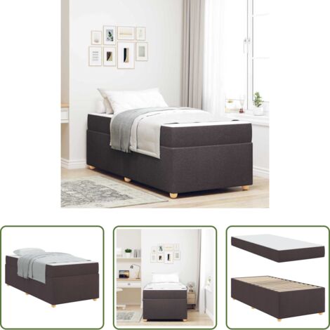 vidaXL Materasso rigido -  Struttura del letto Marrone Scuro 80 x 200 cm Tessuto