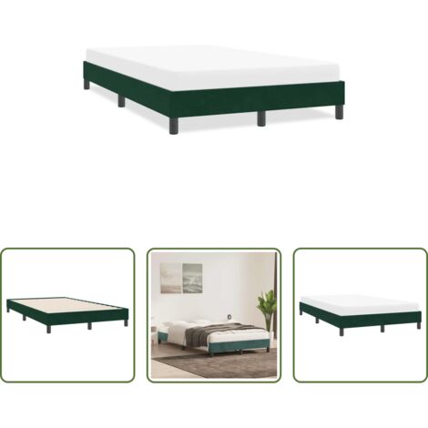 vidaXL Matratze -  Bettgestell ohne Matratze Dunkelgrün 120x220 cm Samt