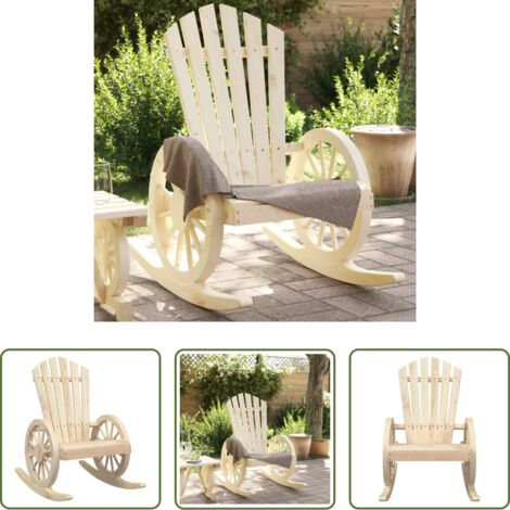 vidaXL Mecedora de madera -  Mecedora de jardín Adirondack madera maciza de abeto