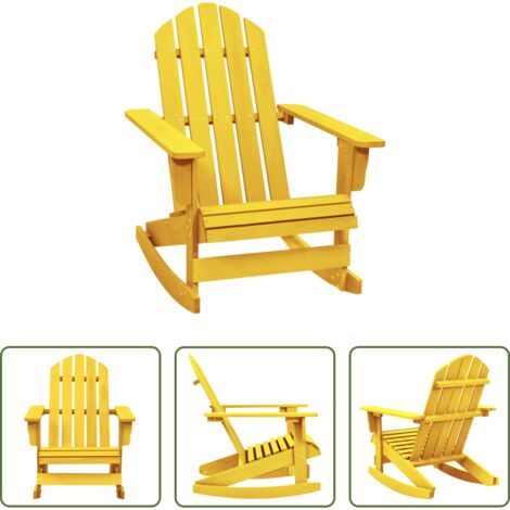 vidaXL Mecedora de madera -  Silla mecedora jardín Adirondack madera maciza abeto amarillo