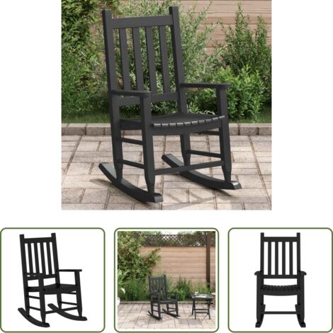 vidaXL Mecedora exterior -  Mecedora para niños madera maciza de álamo negro