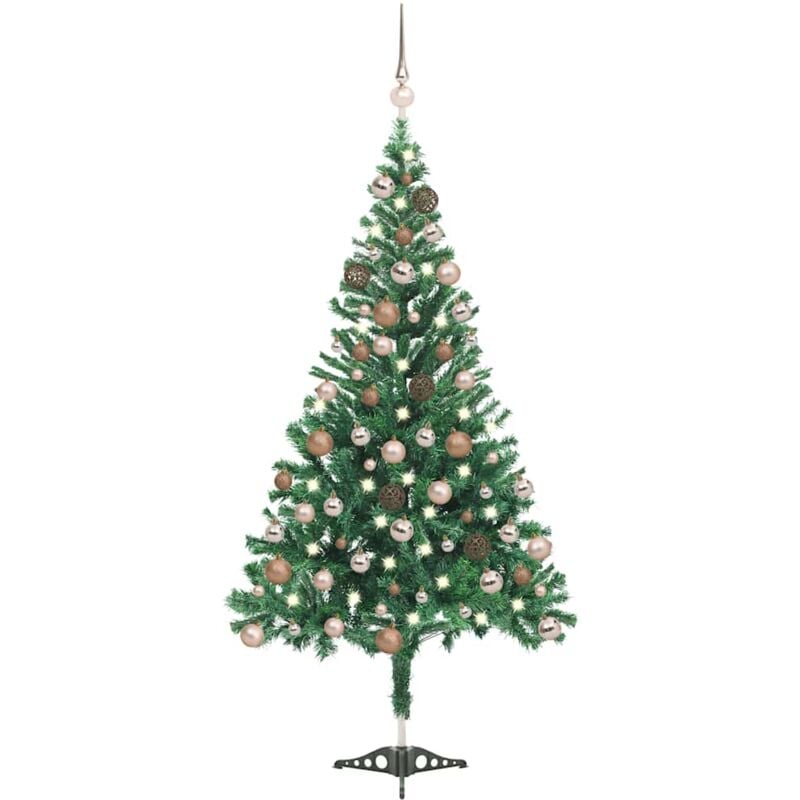 

Medio árbol de Navidad artificial LED bolas 564 ramas 180 cm - Vidaxl