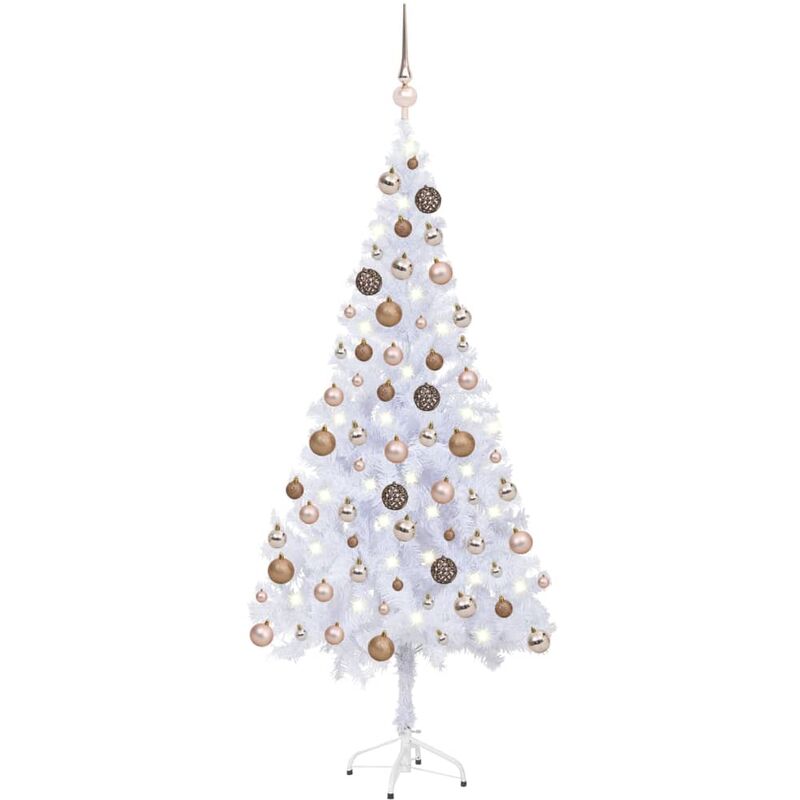 

Medio árbol de Navidad artificial LED bolas 620 ramas 180 cm - Vidaxl