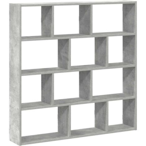 vidaXL Mensola a Cubo da Muro 12 Scomparti Truciolato Grigio Cemento