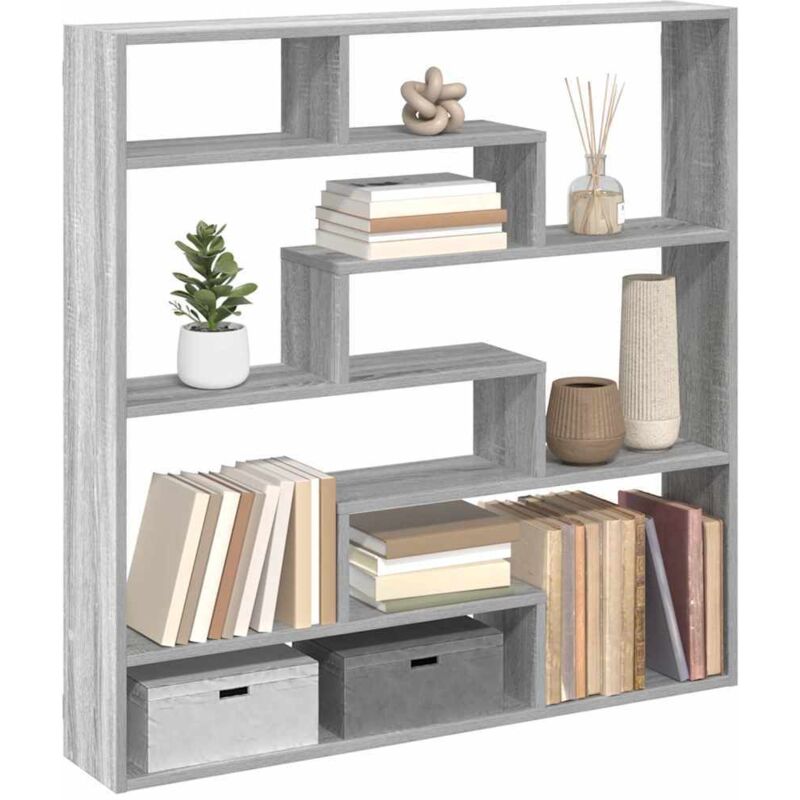 Vidaxl Mensola A Cubo Da Parete 7 Scomparti Truciolato Grigio Sonoma