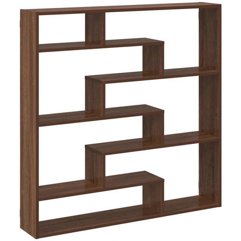 Vidaxl Mensola A Cubo Da Parete 7 Scomparti Truciolato Rovere Marrone