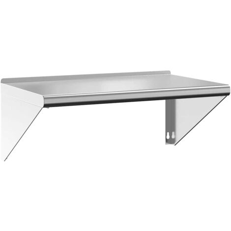 vidaXL Mensola a Muro 75x45x31 cm Argento in Acciaio Inossidabile