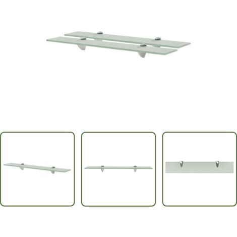 vidaXL Mensola da parete -  Mensole Galleggianti 2 pz in Vetro 60x10 cm 8 mm