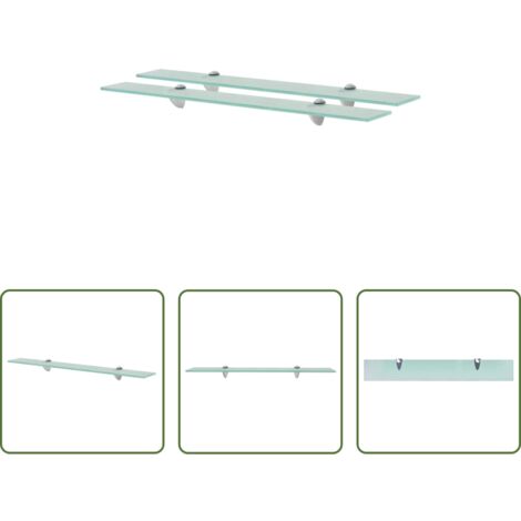 vidaXL Mensola da parete -  Mensole Galleggianti 2 pz in Vetro 70x10 cm 8 mm