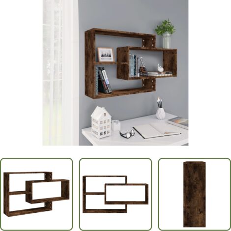 vidaXL Mensola in legno multistrato -  Mensola a Muro Rovere Fumo 104x20x58,5 cm Legno Multistrato