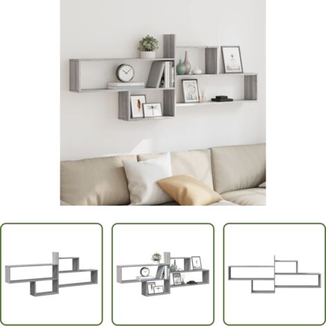 vidaXL Mensola in truciolato - Mensola a Parete Grigio Sonoma 167,5x18x68 cm in Truciolato