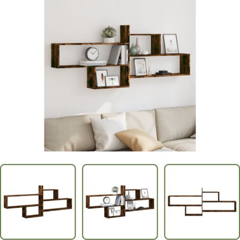 vidaXL Mensola in truciolato - Mensola a Parete Rovere Fumo 167,5x18x68 cm in Truciolato