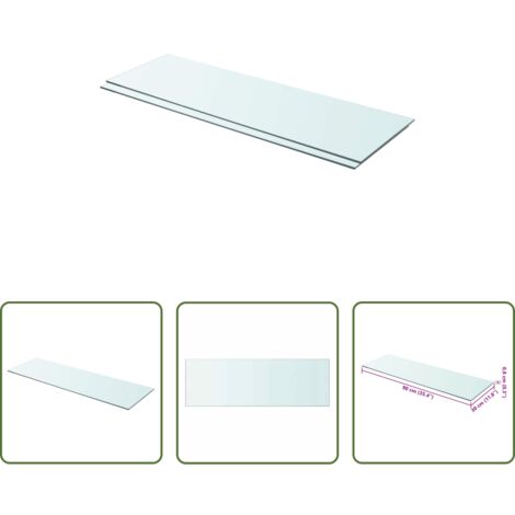 vidaXL Mensola in vetro temperato -  Mensole in Vetro Trasparente 2 pz 90x30 cm