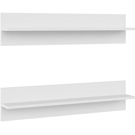 vidaXL Mensole a Muro 2 pz Bianche 80x11,5x18 cm in Legno