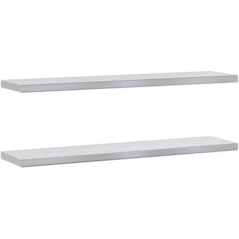 vidaXL Mensole a Muro 2pz 100x23,5x3cm Argento in Acciaio Inossidabile