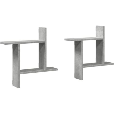 vidaXL Mensole a Muro 2pz Grigio Cemento 50x12x50 cm in