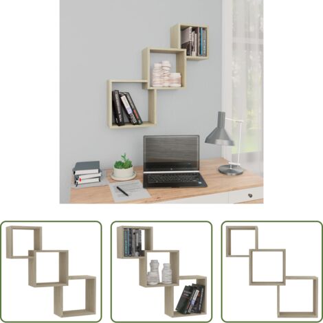 vidaXL Mensole a muro -  Mensole a Muro Cubiche in Rovere Sonoma 68x15x68cm Truciolato