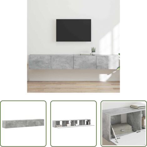 vidaXL Mensole a parete -  Mobile TV da parete 2 pcs Calcestruzzo 98 x 31 x 29,5 cm