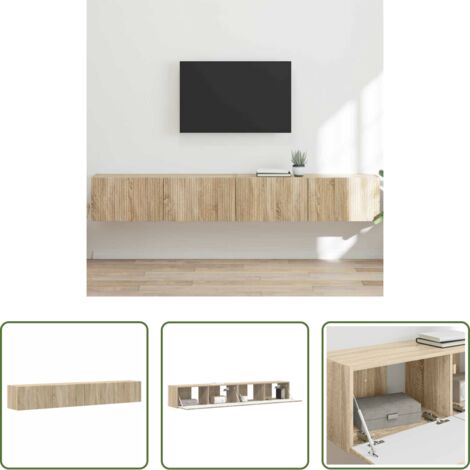 vidaXL Mensole a parete -  Mobile TV da parete 2 pcs Sonoma 98 x 31 x 29,5 cm